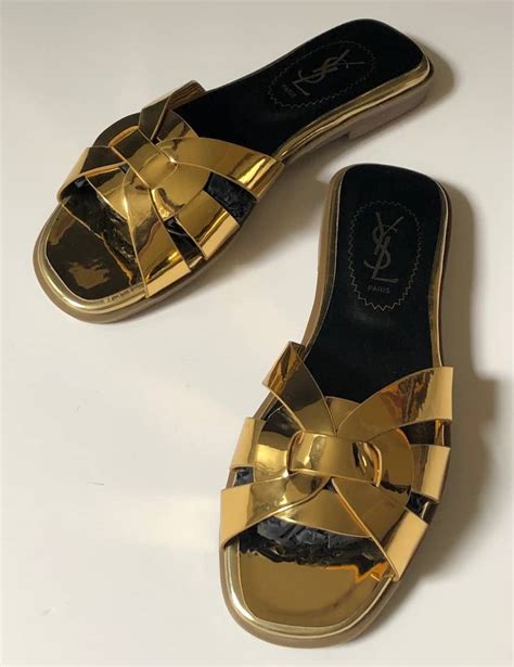 tribute ysl flat|saint laurent tribute flat slide sandals.